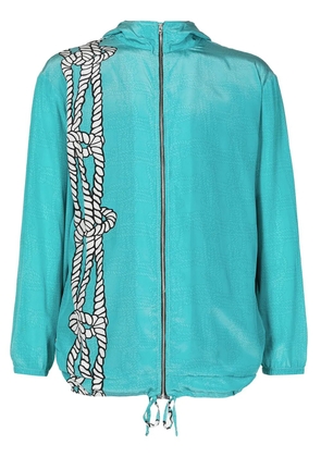 Amir Slama graphic-print silk jacket - Blue