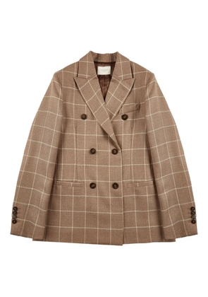 Montedoro double-breasted check jacket - Brown