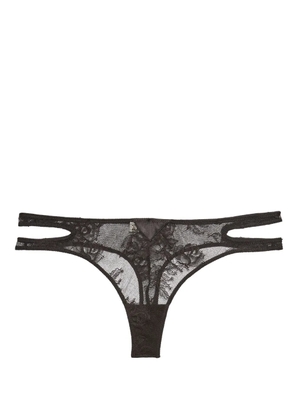 Fleur Du Mal Bouquet lace thong - Black