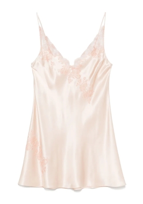 Carine Gilson Calais Caudry-lace silk nightdress - Neutrals