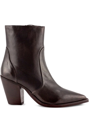 Julie Dee 70mm pointed-toe block-heel boots - Brown