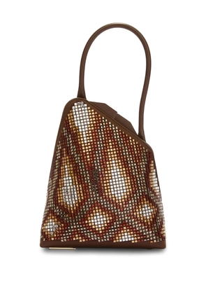 The Attico Sunset satin tote bag - Brown
