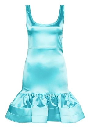 Patou ruffle-detail satin dress - Blue