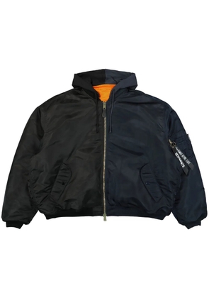 VETEMENTS two-tone zip-up hoodie - Black