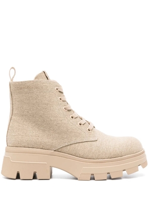Calvin Klein Jeans 40mm canvas combat boots - Neutrals