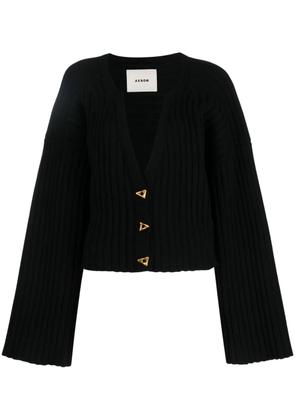 AERON Morrow ribbed-knit cropped cardigan - Black