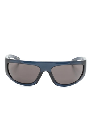 Gucci Eyewear logo-plaque shield-frame sunglasses - Blue