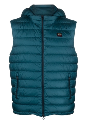 Paul & Shark Save The Sea detachable-hood padded gilet - Blue