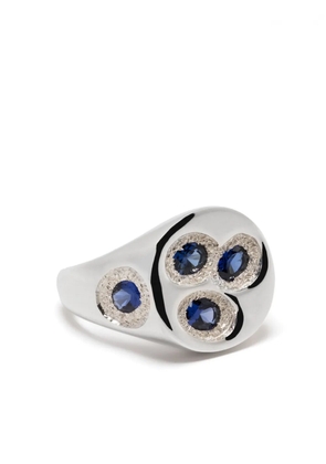 Bleue Burnham Chloroplast sapphire signet ring - Silver