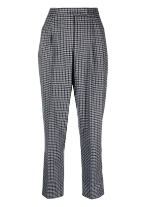 Emporio Armani checked high-waist tapered trousers - Grey