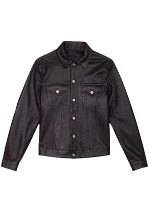 Purple Brand button-up leather shirt jacket - Black
