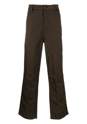 Eckhaus Latta crinckled-finish straight-leg trousers - Green