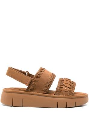 Mou Bounce suede flatform sandals - Brown