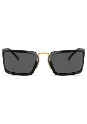 Prada Eyewear logo-lettering wraparound sunglasses - Black