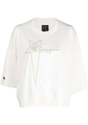 Rick Owens X Champion Tommy logo-embroidered cotton T-shirt - Neutrals