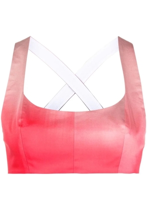 Philosophy Di Lorenzo Serafini gradient-effect cropped top - Red