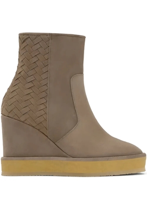 Castañer 100mm Brelia woven wedge boots - Neutrals