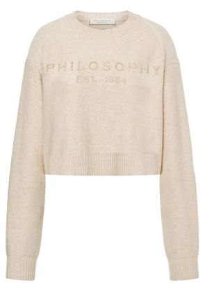 Philosophy Di Lorenzo Serafini logo-embroidered cropped jumper - Neutrals