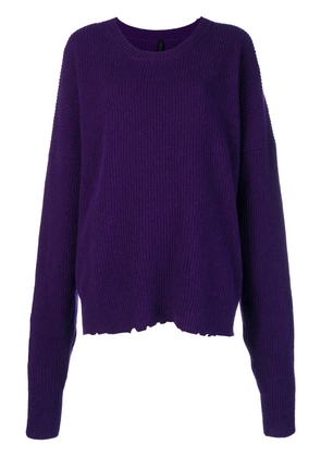 UNRAVEL PROJECT oversized distressed crew-neck sweater - Purple