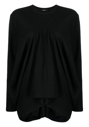 Goen.J structured draped jersey top - Black