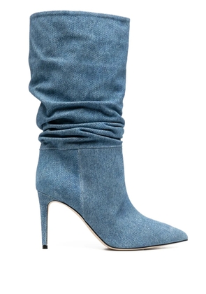 Paris Texas 98mm pointed-toe denim boots - Blue
