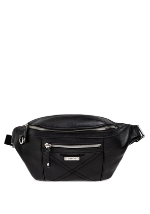 Iceberg zipped leather tote bag - Black