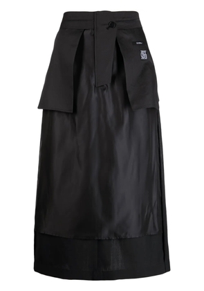 Goen.J Inside-out midi skirt - Black