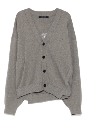 SONGZIO poetry embroidered asymmetric cardigan - Grey