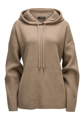 Fabiana Filippi ribbed-knit hooded jumper - Brown