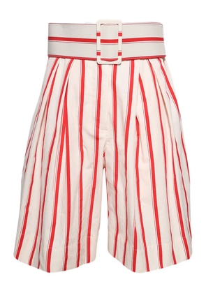 Rosie Assoulin belted striped shorts - White