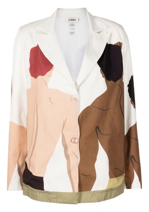 Amir Slama swimmer-print cotton jacket - Neutrals