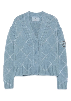 Ermanno Scervino diamond-pattern V-neck cardigan - Blue