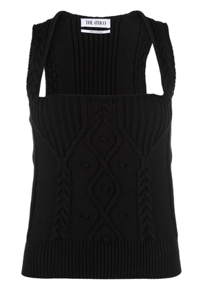 The Attico Sofia knitted sleeveless top - Black