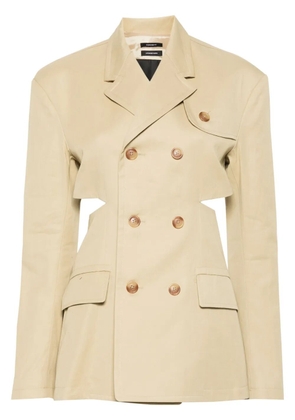 R13 double-breasted open-back blazer - Neutrals