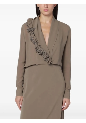 Alberta Ferretti ruffled blouse - Brown
