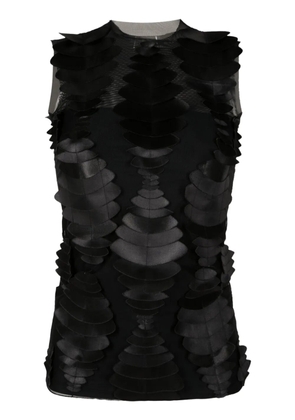 Gloria Coelho 3D-detailing tulle tank top - Black