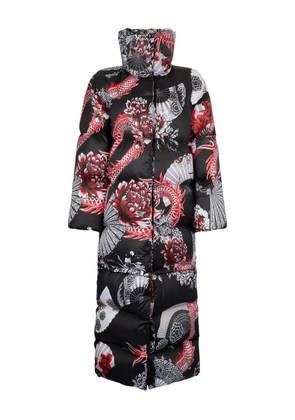 Roberto Cavalli dragon-print oversized coat - Black