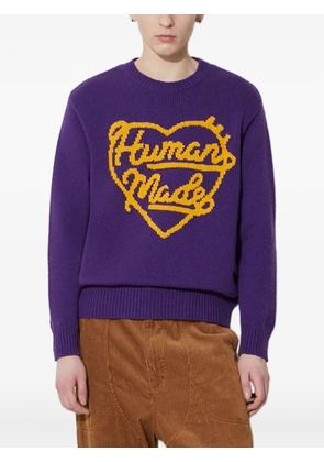 Human Made heart-logo knit jumper - Purple