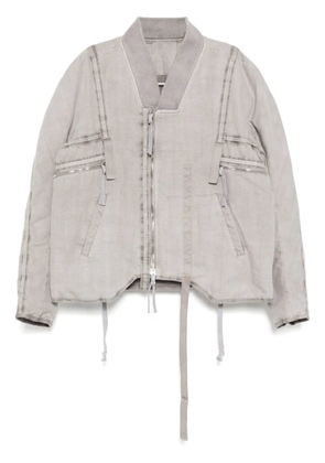 Boris Bidjan Saberi zip-up bomber jacket - Grey