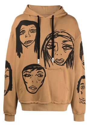 Haculla They're Watching cotton hoodie - Brown