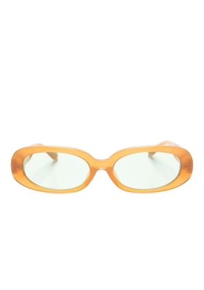 Linda Farrow Cara oval-frame sunglasses - Brown