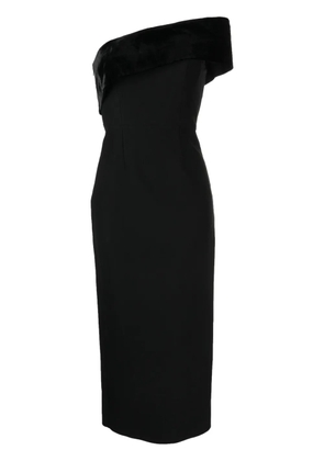 Roland Mouret asymmetric cady midi dress - Black