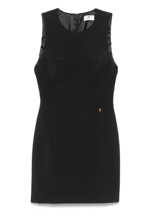 Elisabetta Franchi floral-charm crepe mini dress - Black