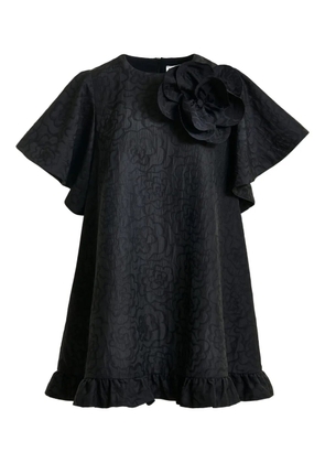 Essentiel Antwerp Ising flower-brooch midi dress - Black