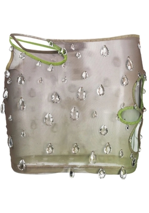 GCDS Sita Drops crystal-embellished miniskirt - Green