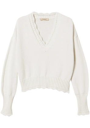 TWINSET scallop-edge sweater - Neutrals