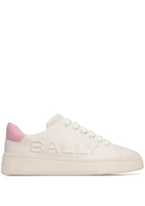 Bally logo-embossed leather sneakers - White