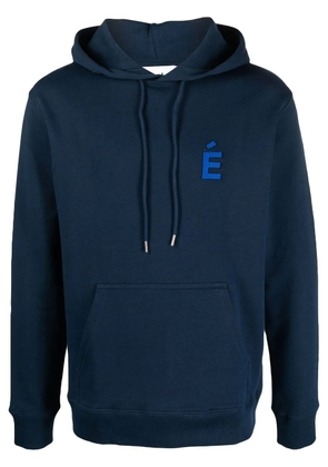 Études Studio logo-patch organic cotton hoodie - Blue
