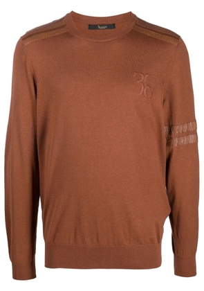 Billionaire snakeskin-effect fine-knit jumper - Brown