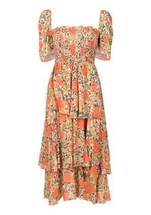 Clube Bossa Zelza floral-print tiered dress - Orange
